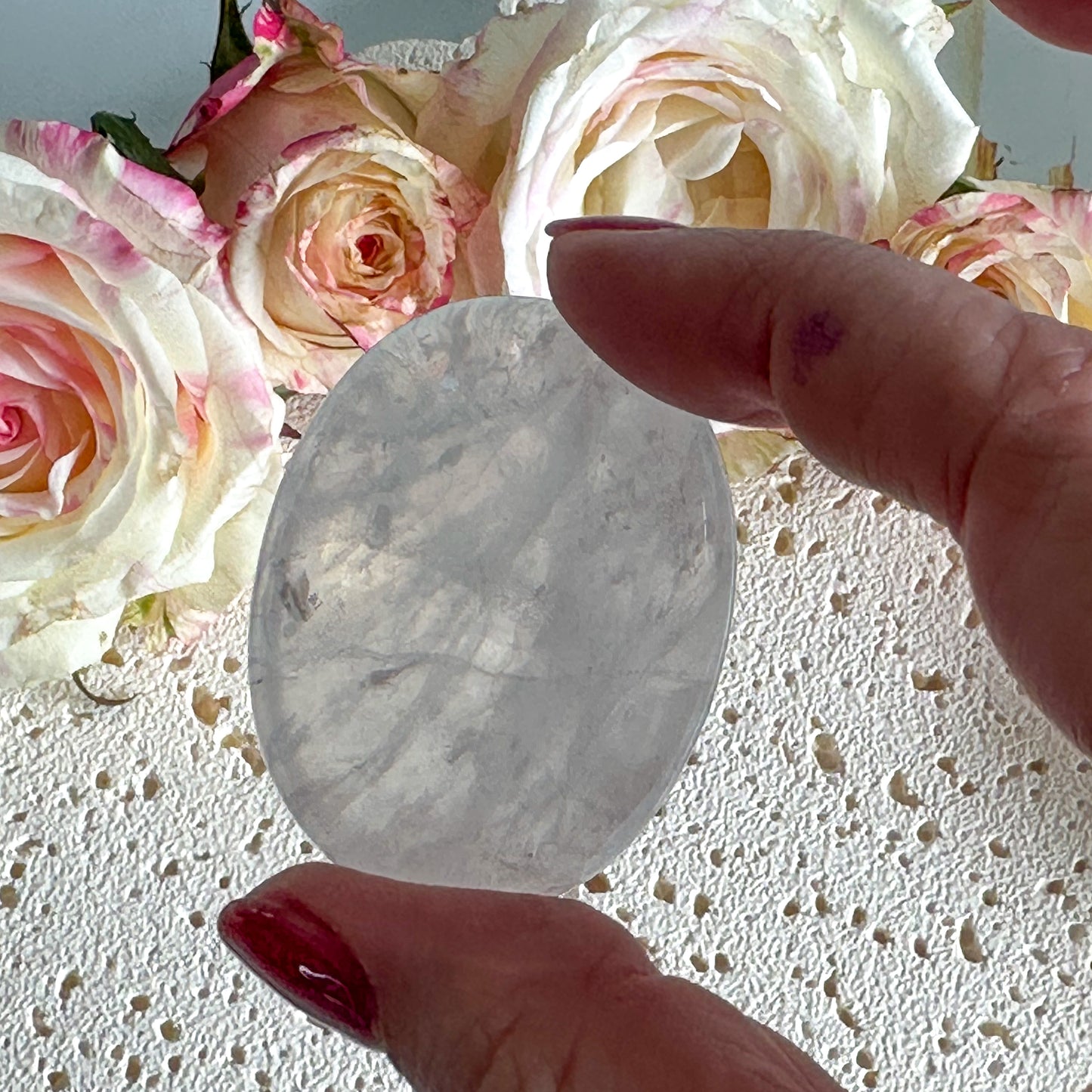 Clear Quartz Worry Stone #976