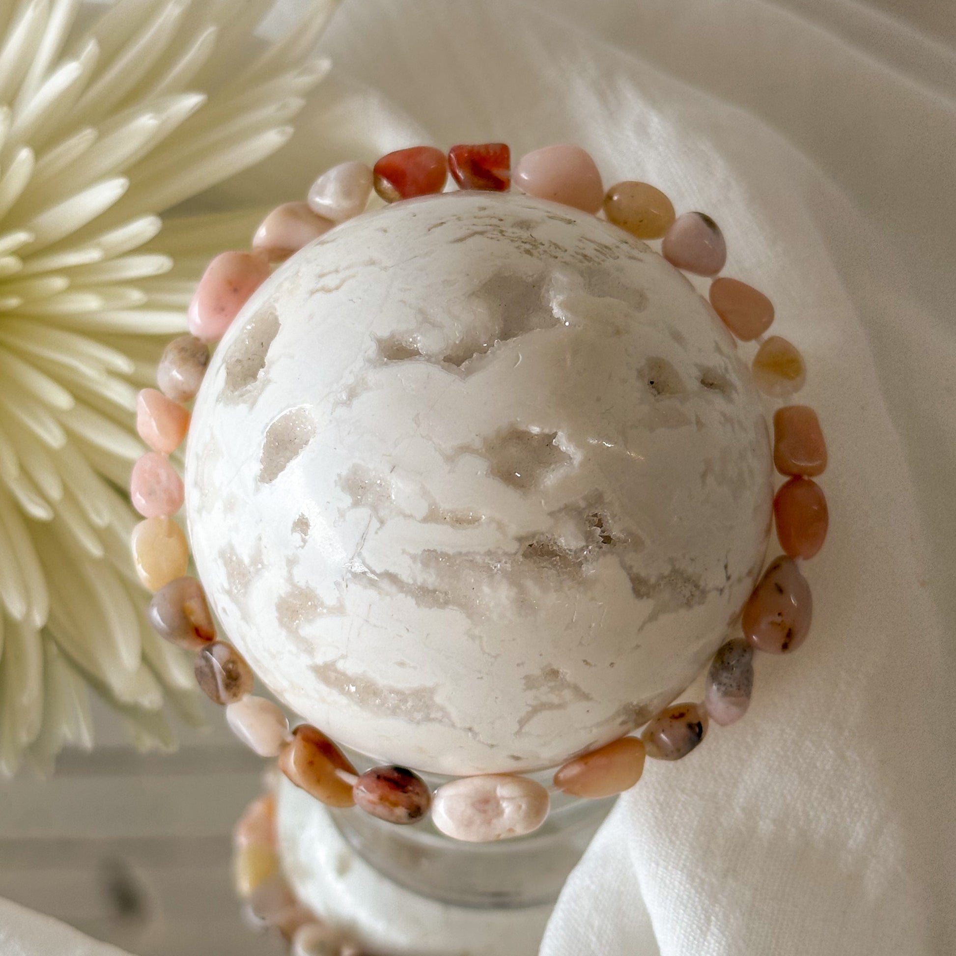 Pink Opal Pebble Bracelet-Happily Zen