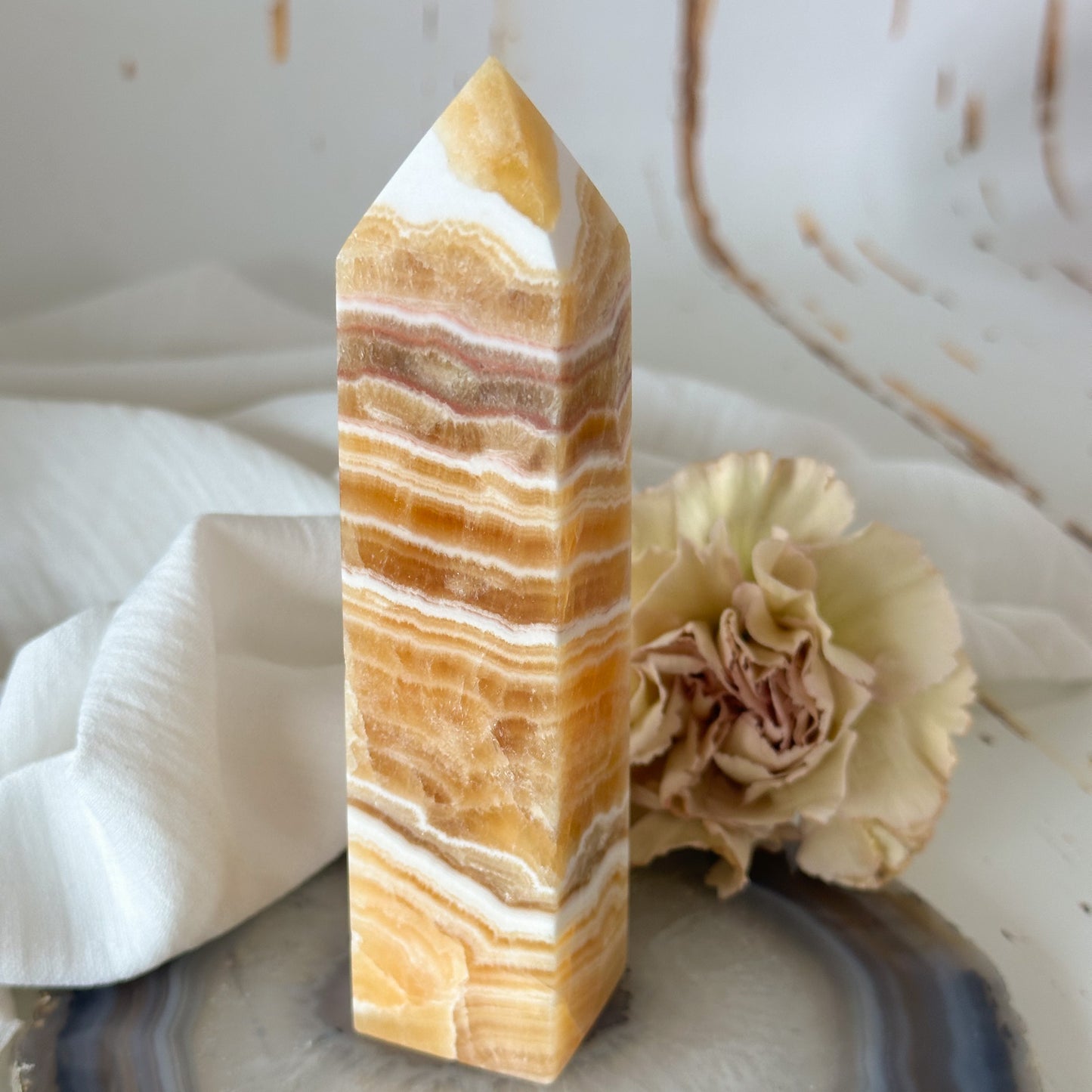 Honey Calcite Tower #792-Happily Zen