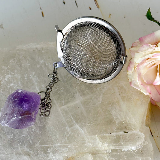 Amethyst Crystal Tea Strainer #933-Happily Zen