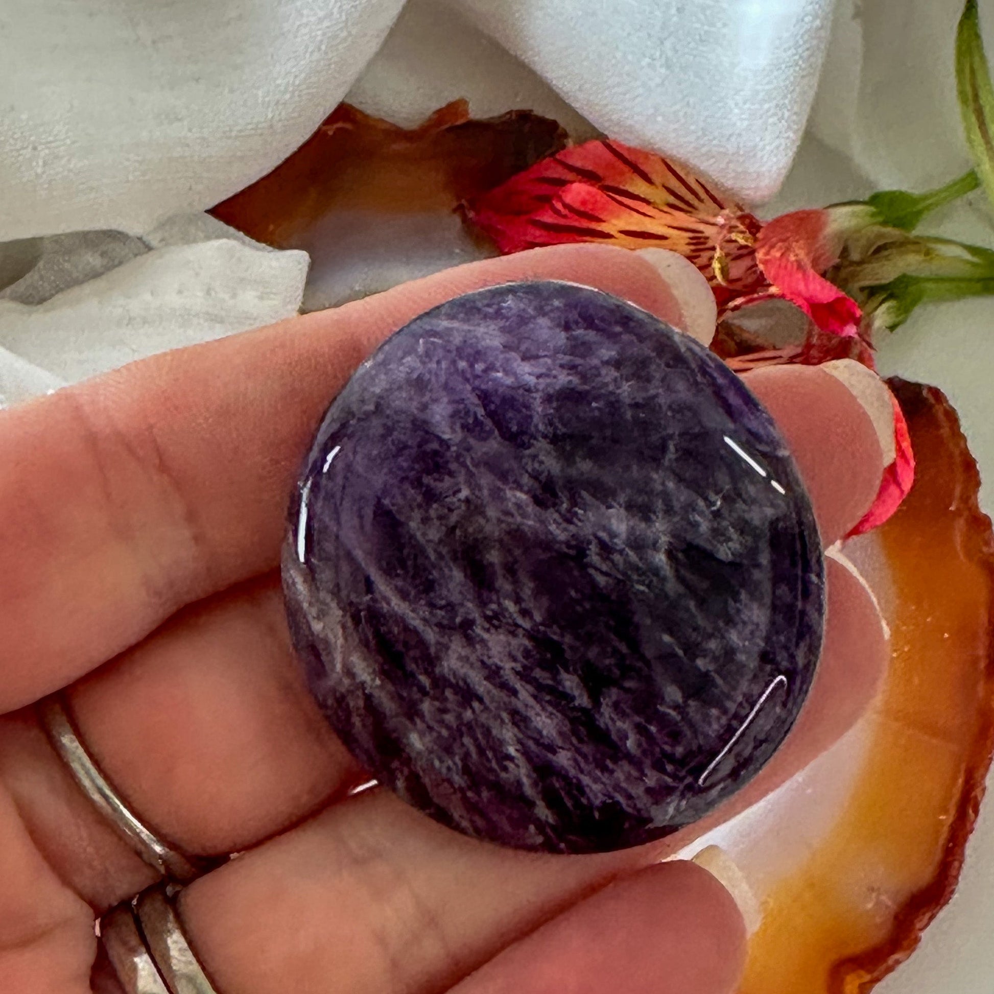 Amethyst Palm Stone #891-Happily Zen