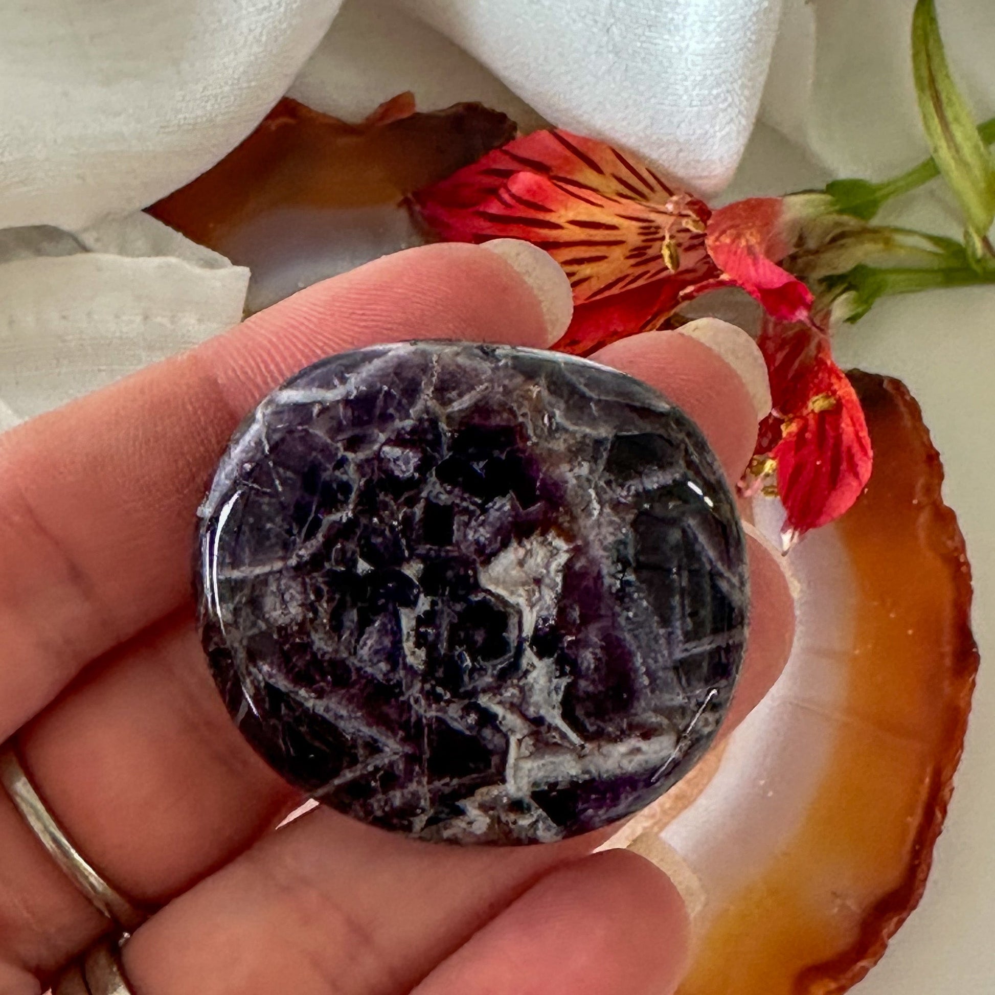 Amethyst Palm Stone #892-Happily Zen