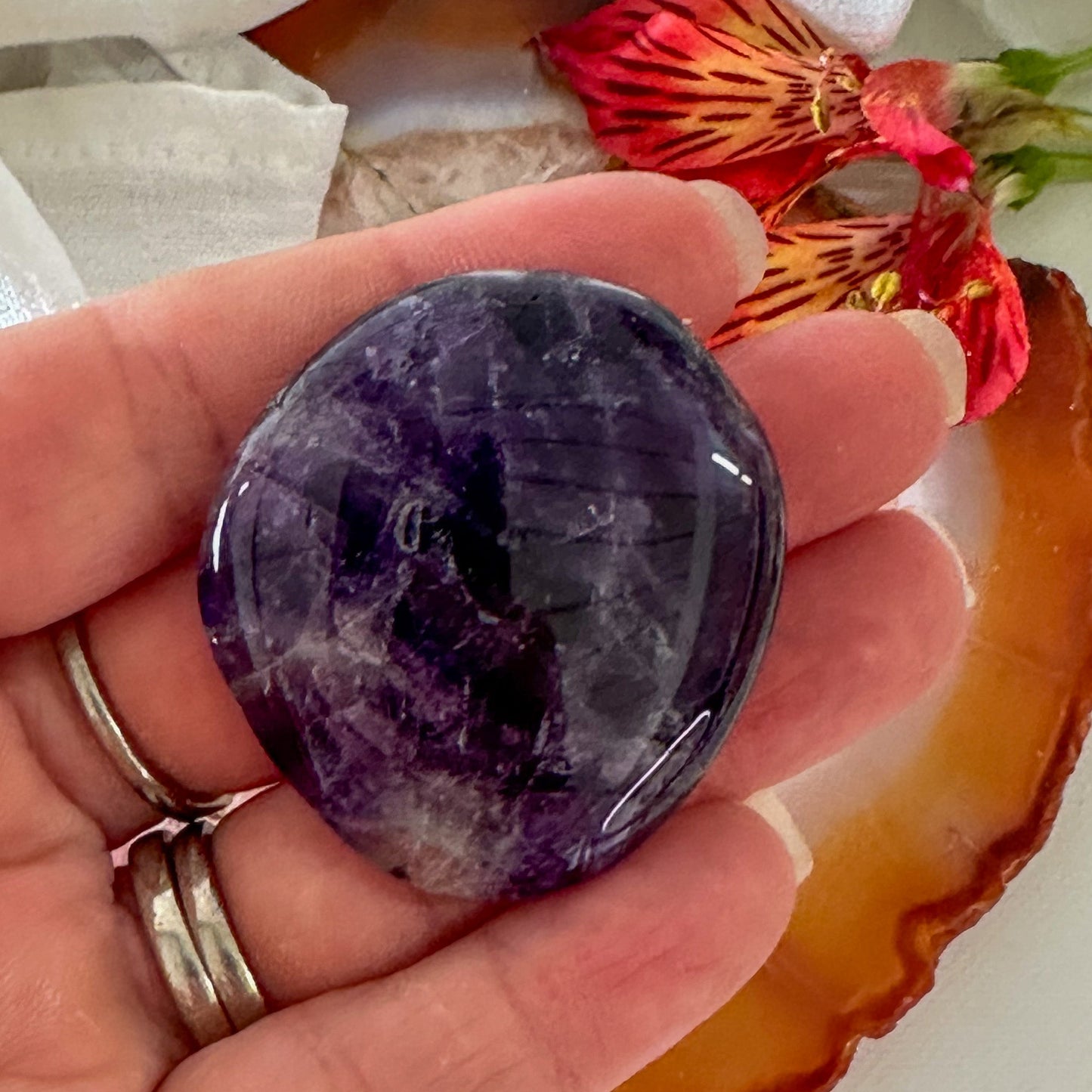 Amethyst Palm Stone #893-Happily Zen