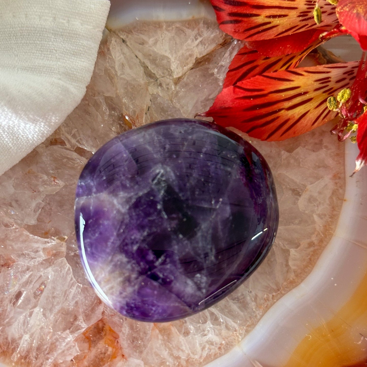 Amethyst Palm Stone #893-Happily Zen