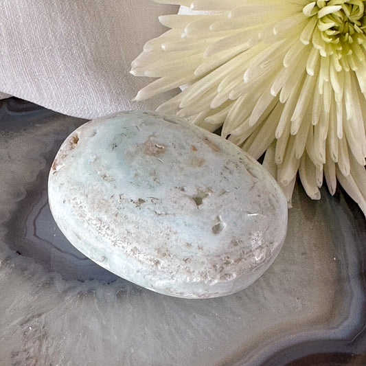 Caribbean Calcite Palm Stone #697-Happily Zen