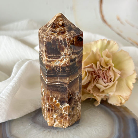 Chocolate Calcite Tower 779-Happily Zen