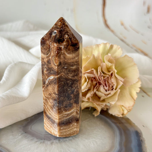 Chocolate Calcite Tower 780-Happily Zen