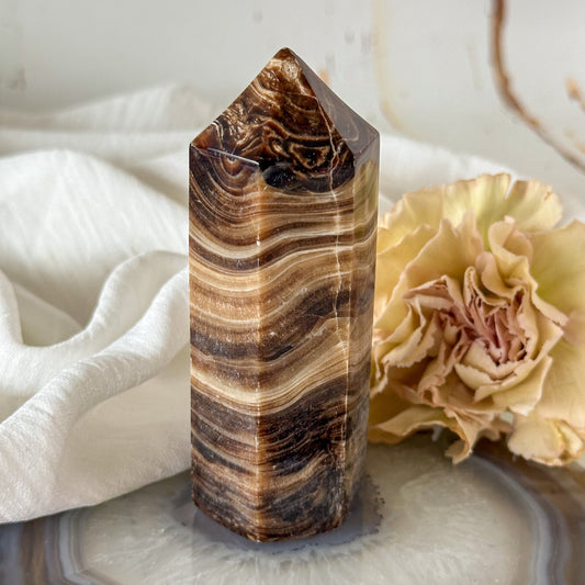 Chocolate Calcite Tower 781-Happily Zen