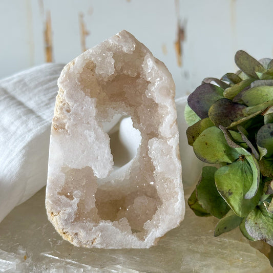 Clear Quartz Geode Tower #895-Happily Zen