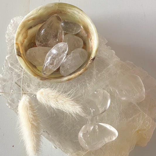 Clear Quartz Tumble Stone-Happily Zen