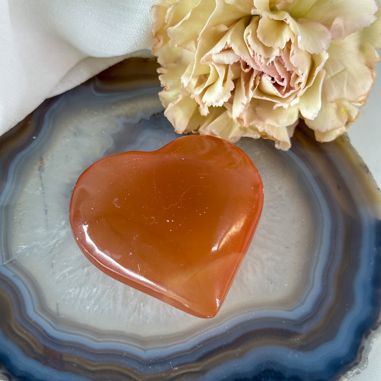 Honey Calcite Heart #787-Happily Zen