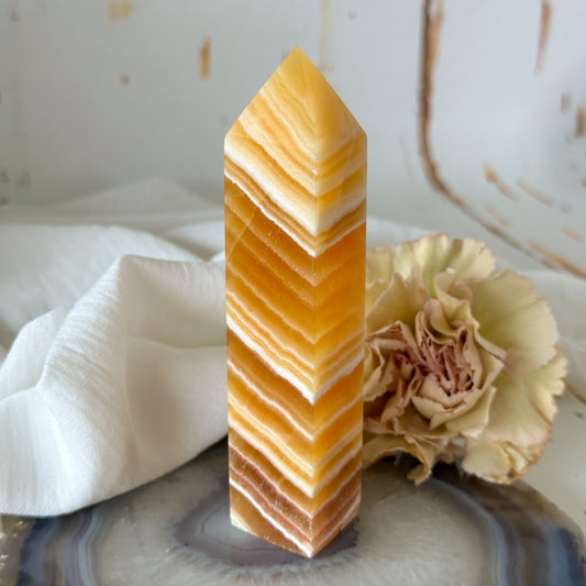 Honey Calcite Tower #791-Happily Zen