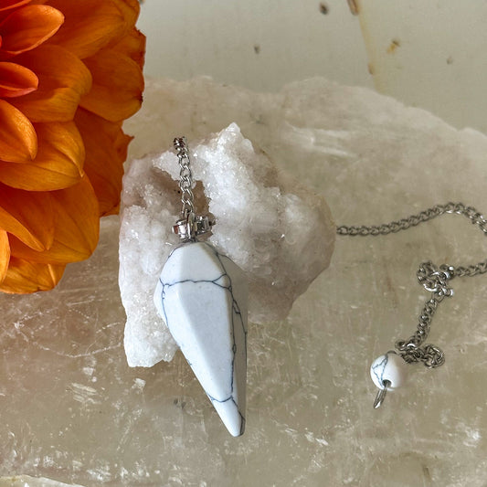 Howlite Pendulum #707-Happily Zen