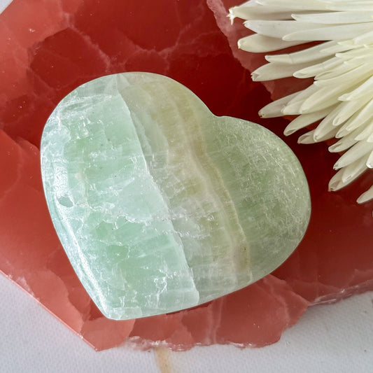 Pistachio Calcite Heart #805-Happily Zen