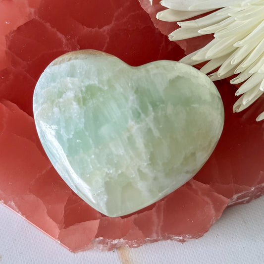 Pistachio Calcite Heart #806-Happily Zen