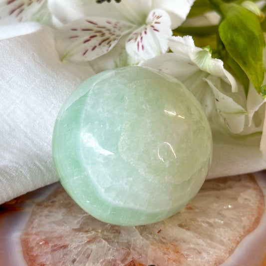 Pistachio Calcite Sphere #942-Happily Zen