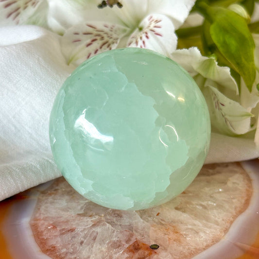 Pistachio Calcite Sphere #943-Happily Zen