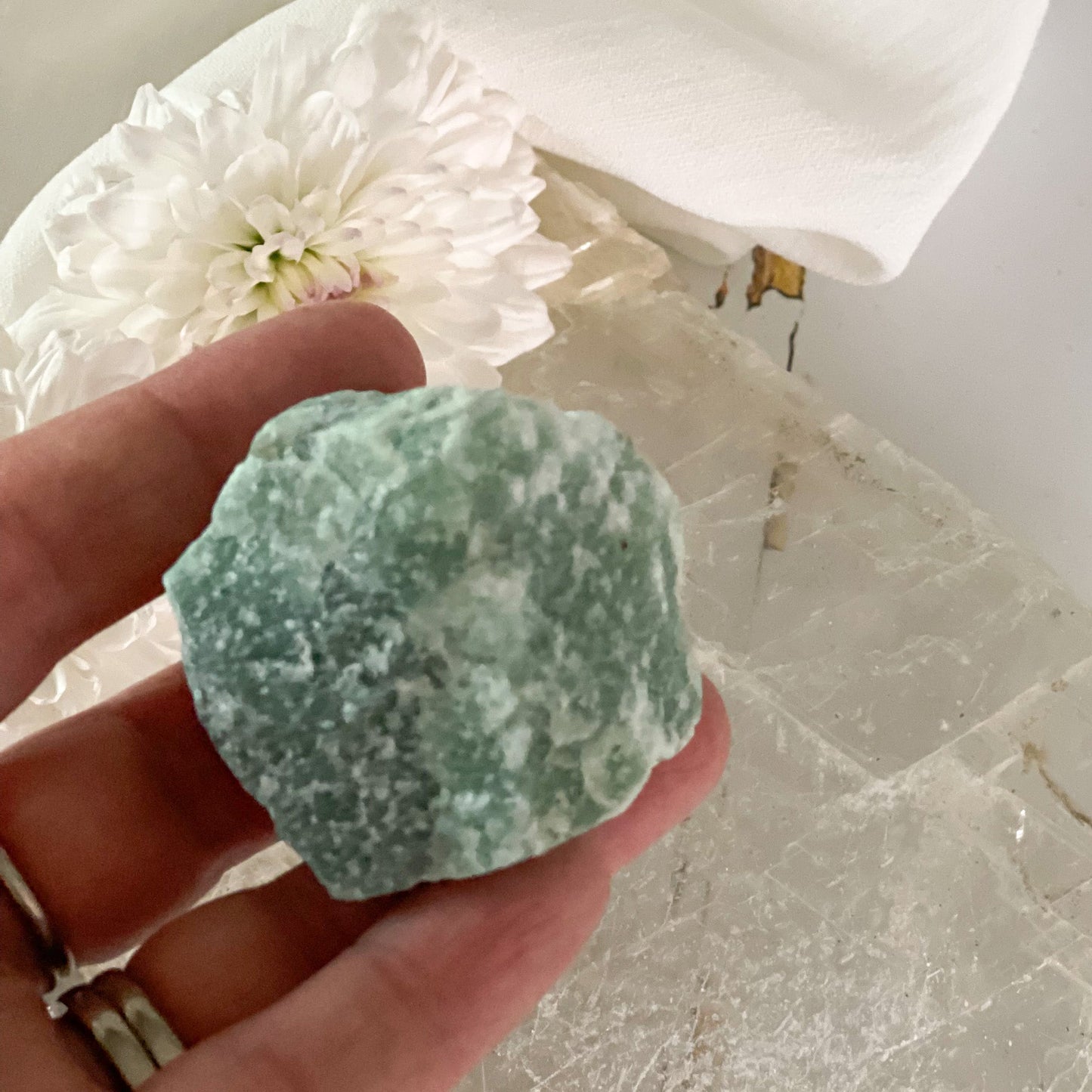 Raw Green Aventurine #396-Happily Zen