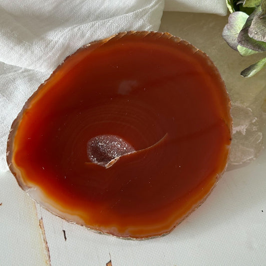 Red Agate Slice #896-Happily Zen