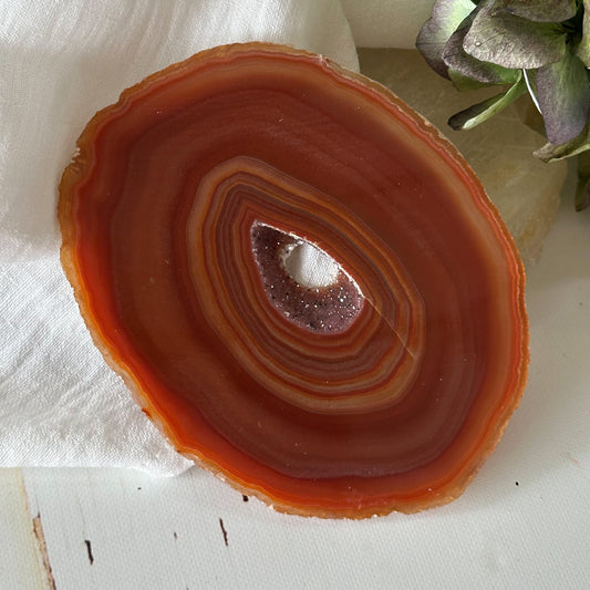 Red Agate Slice #898-Happily Zen