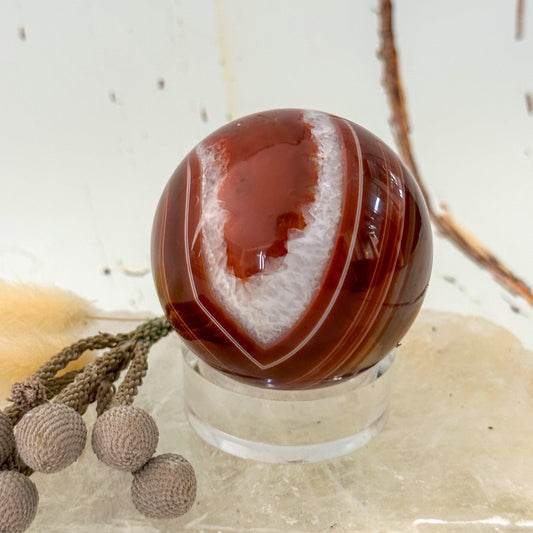 Red Agate Sphere #663-Happily Zen