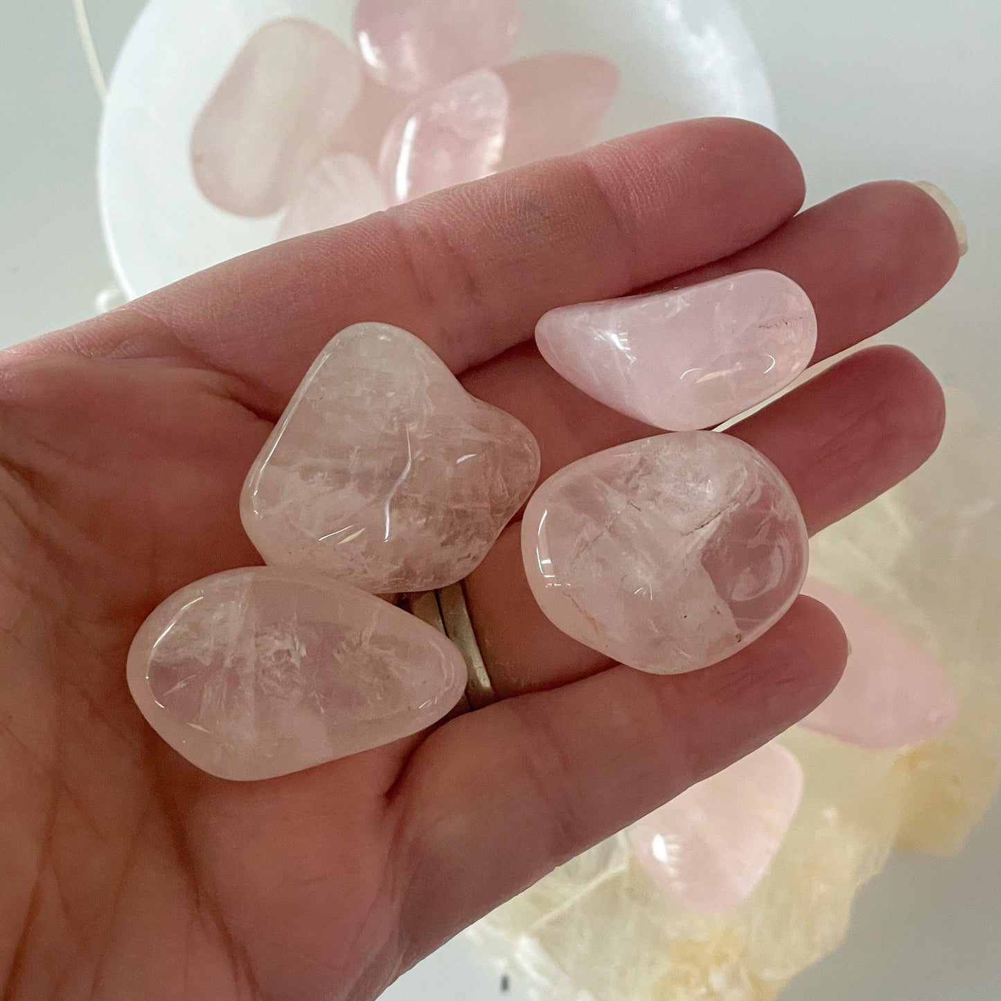 Rose Quartz Tumble Stone-Happily Zen