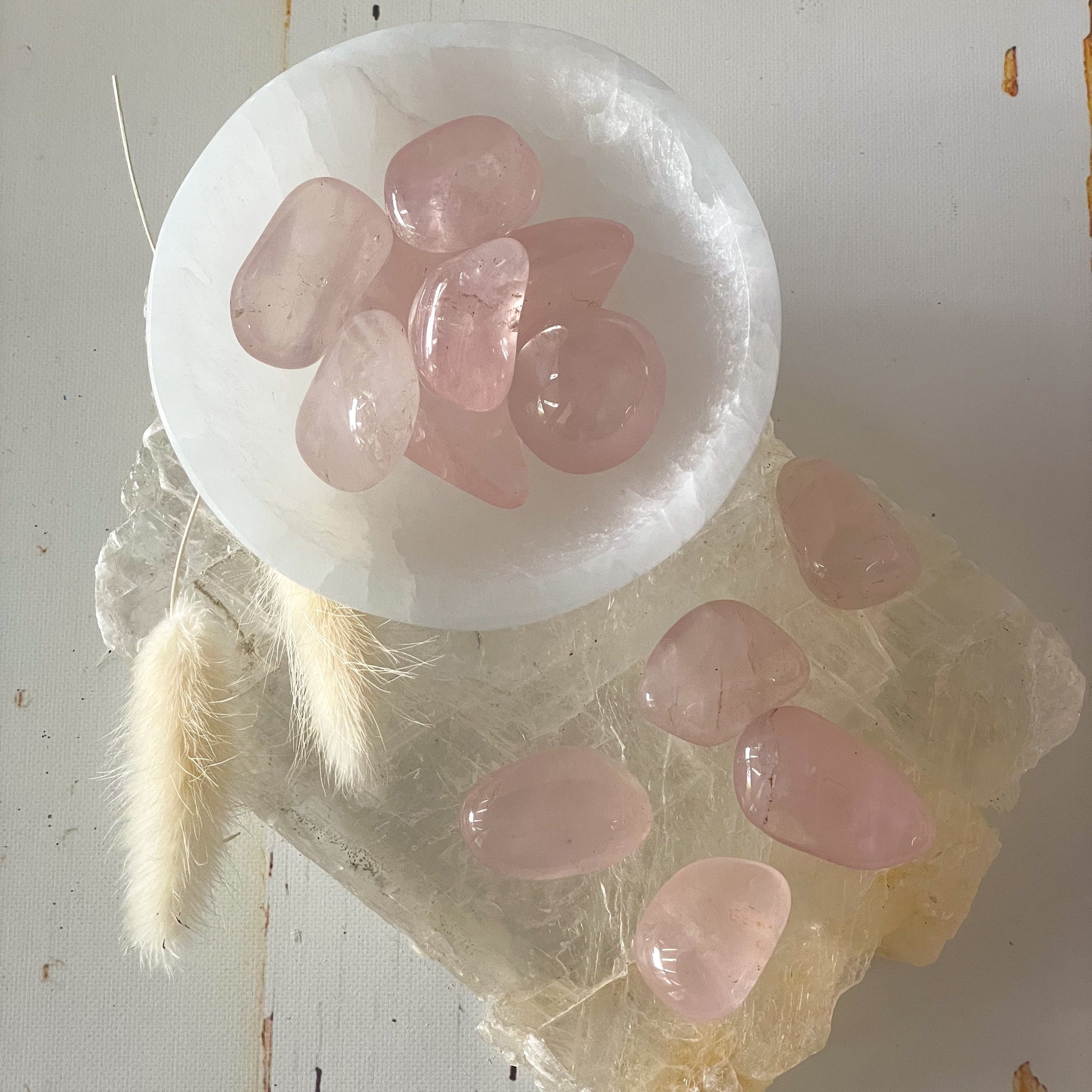 Rose Quartz Tumble Stone-Happily Zen