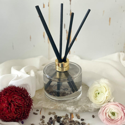 Smokey and Clear Quartz Reed Diffuser-Happily Zen