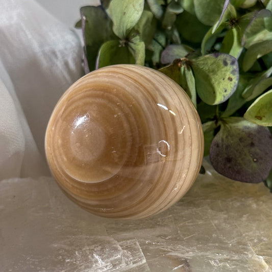 Travertine Sphere #774-Happily Zen