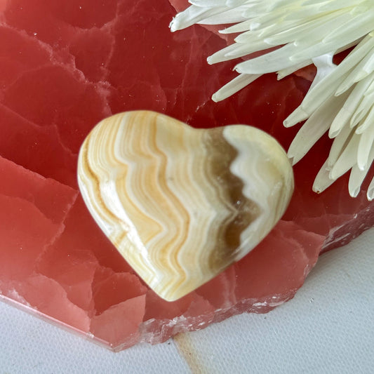 Zebra Calcite Heart #808-Happily Zen