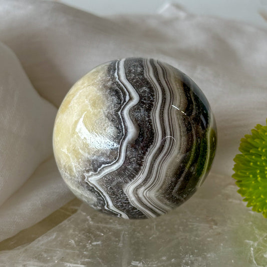 Zebra Calcite Sphere #940-Happily Zen