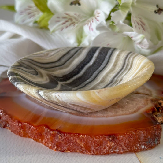 Zebra Onyx Bowl #833-Happily Zen